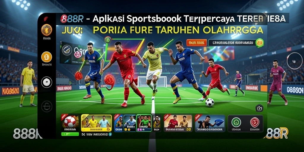 Tampilan gameplay taruhan olahraga di aplikasi 888R.