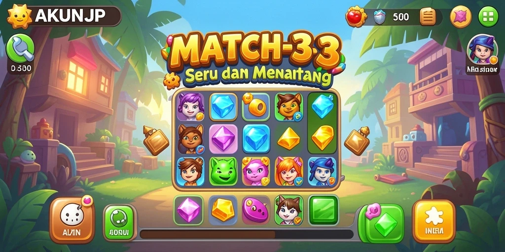 Tampilan gameplay AKUNJP penuh warna dan menarik.