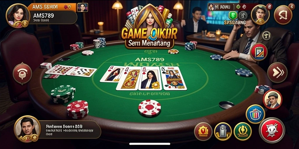 Tangkapan layar utama AMS789 menampilkan gameplay seru Poker.