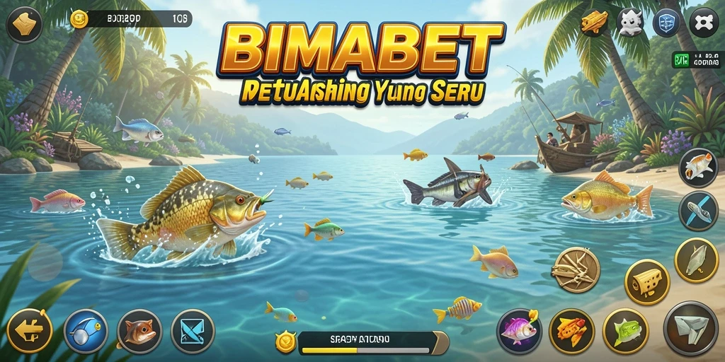 Screenshot gameplay BIMABET menampilkan aksi memancing yang menarik.
