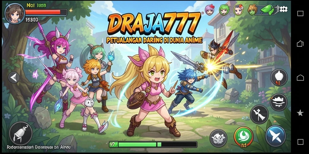Screenshot gameplay DRAJA777 dengan aksi karakter Anime yang menegangkan.