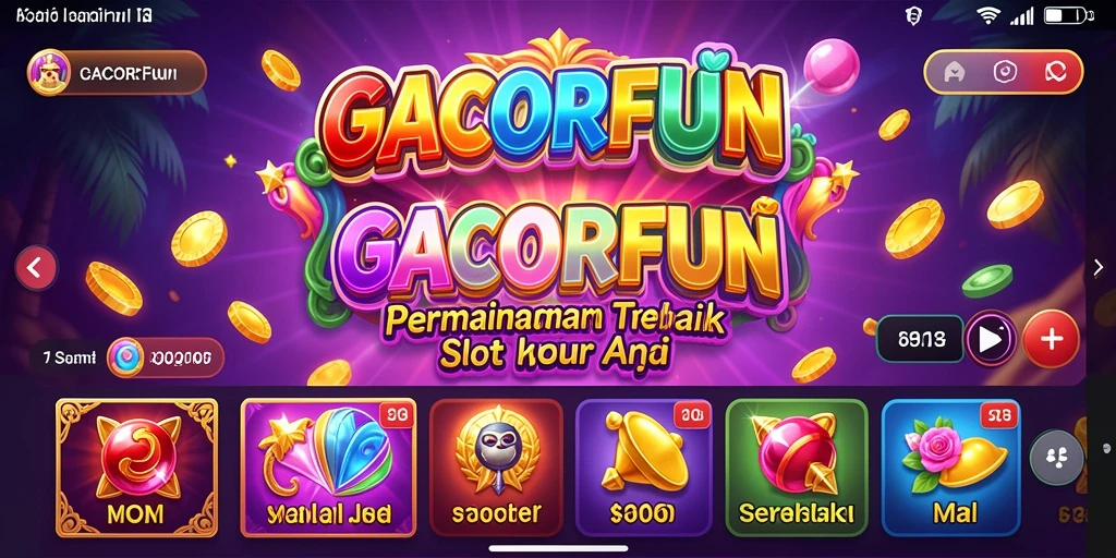 Tampilan gameplay GACORFUN yang seru dan penuh warna.