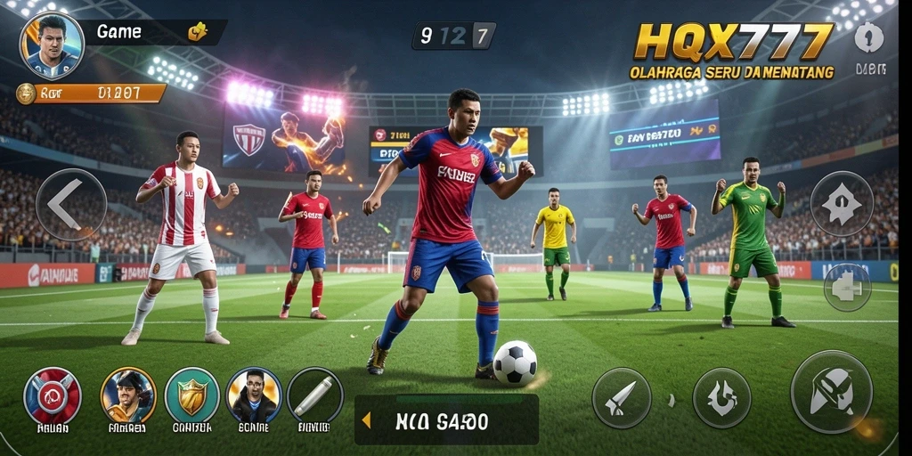 Tampilan menarik gameplay HQ777 dengan aksi olahraga yang seru.