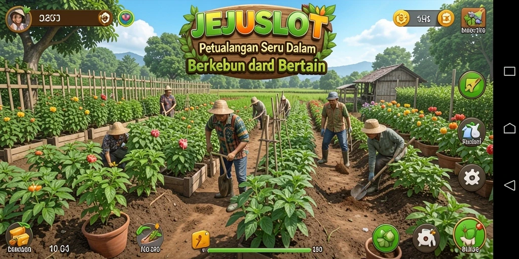 Tampilan menarik dari gameplay bertani di JEJUSLOT.