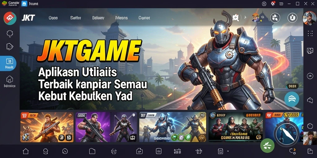 Tampilan antarmuka aplikasi JKTGAME yang intuitif dan menarik.