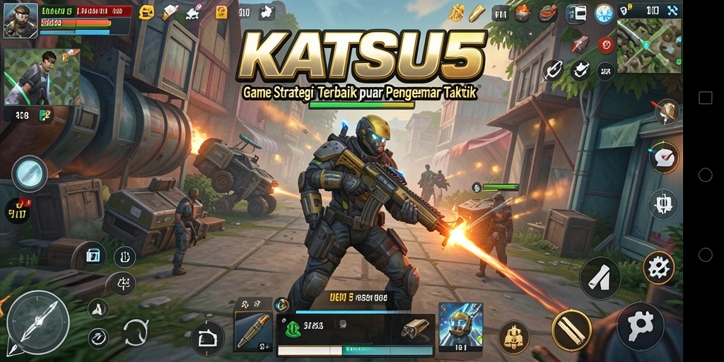 Tangkapan layar KATSU5 menampilkan aksi permainan strategi yang mendebarkan.