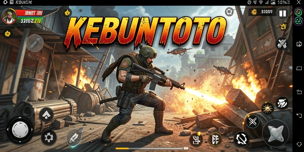 Tampilan aksi mendebarkan dalam gameplay KEBUNTOTO.