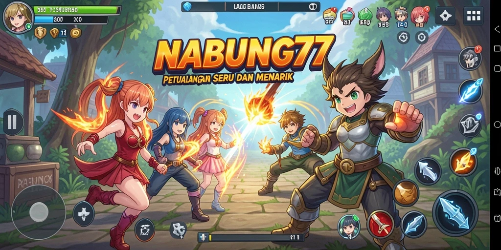 Tampilan dari gameplay <strong>NABUNG77</strong> menunjukkan aksi karakter anime yang menarik.