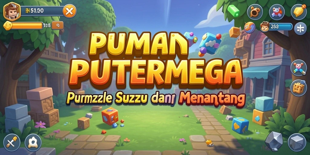 Screenshot utama PUTERMEGA menunjukkan gameplay Puzzle yang seru dan menarik.