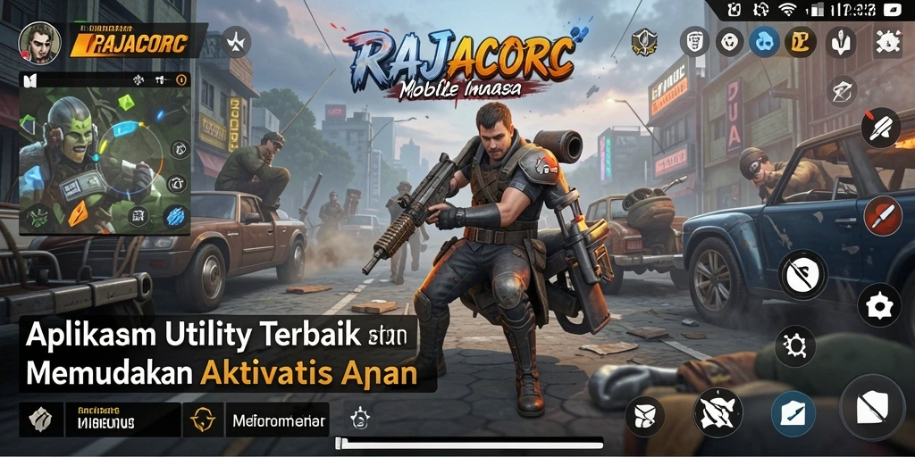 Tampilan aplikasi RAJACORC dengan fitur-fitur Utility yang menarik.