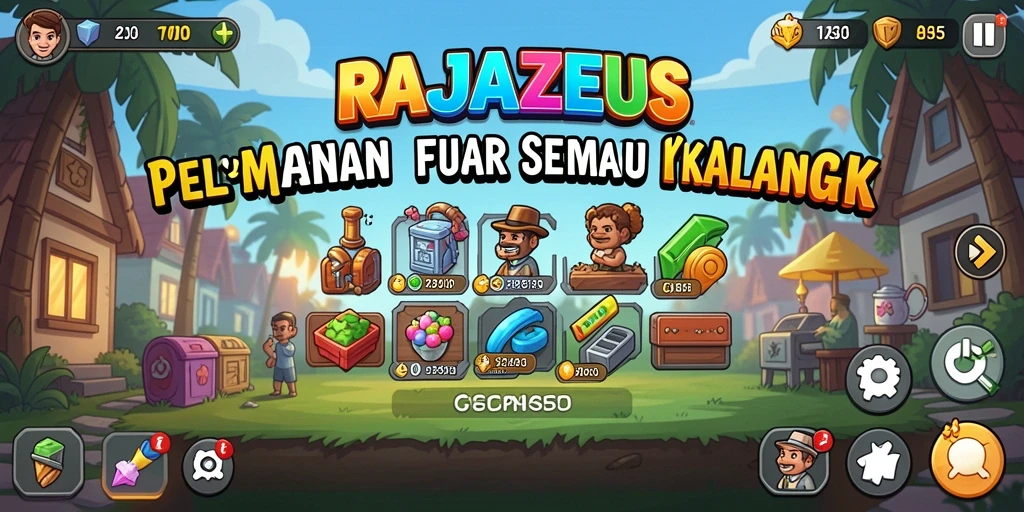 Screenshot utama RAJAZEUS menampilkan aksi gameplay Idle yang seru.