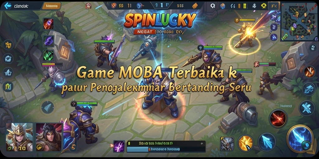 Tangkapan layar gameplay seru SPINLUCKY di arena MOBA.