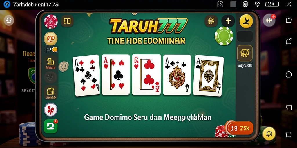 Screenshot TARUH777 menunjukkan gameplay domino yang mengasyikkan.