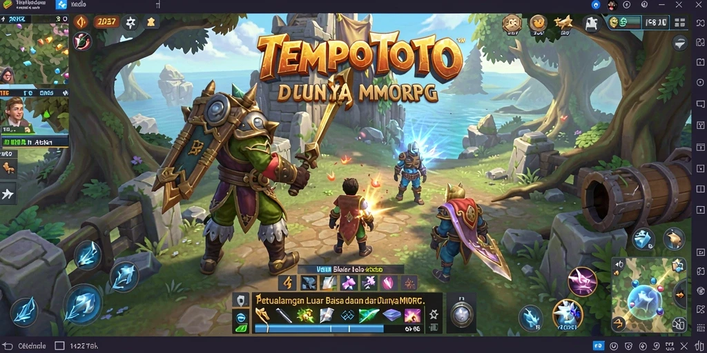 Tangkapan layar TEMPOTOTO menampilkan aksi seru dalam dunia MMORPG.