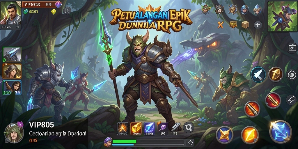 Tampilan gameplay <strong>VIP805</strong> yang menampilkan pertarungan mendebarkan dan karakter unik.
